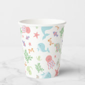 かわいいズアンダーザシーベビーシャワーニュートラルパステル 紙コップ (正面)