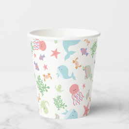 かわいいズアンダーザシーベビーシャワーニュートラルパステル 紙コップ