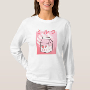 かわいいズカウレトロストロベリーミ日本のルクシェイク Tシャツ