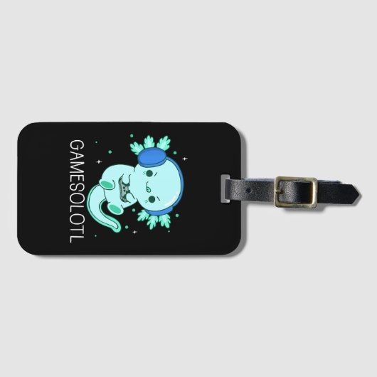 かわいいズガメソロテルアクソロテルゲーマー ラゲッジタグ (正面横)