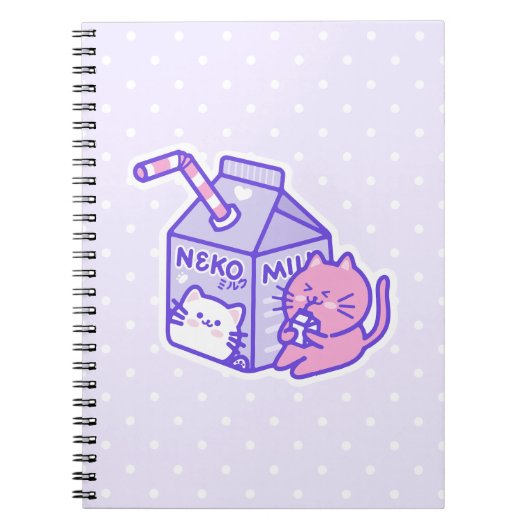 かわいいズキュートなミルク入り漫画 ノートブック (正面)
