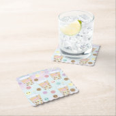 かわいいズキュートバブルパールミルクティータピオカボバ ペーパーコースター (インサイチュ)