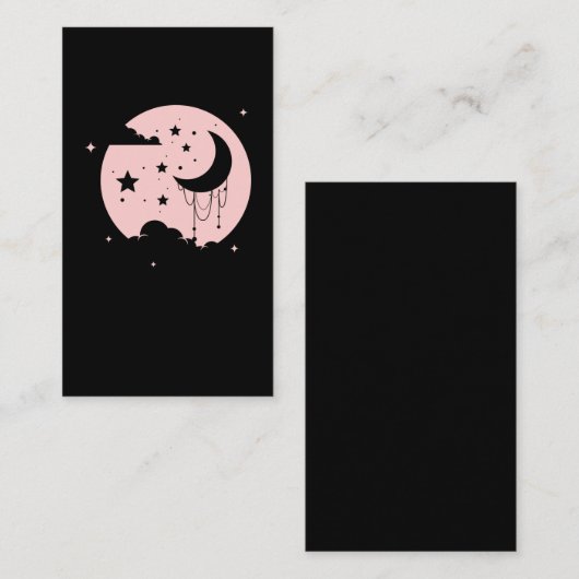 かわいいズキュートパステルゴシックムーン 名刺 (正面/裏面)