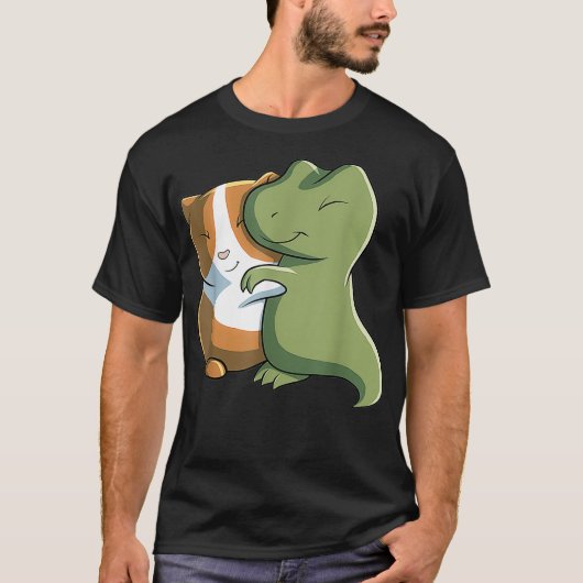 かわいいズギニアピグハグTレックス恐竜 Tシャツ (正面)