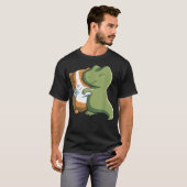 かわいいズギニアピグハグTレックス恐竜 Tシャツ (正面フル)