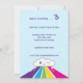 かわいいズクラウドアンドレインボーパーティの招待状 招待状 (裏面)