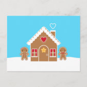 かわいいズクリスマスジンジャーブレッドハウス ポストカード (正面)