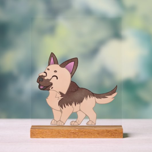 かわいいズジャーマンシェパードドッグ アクリルサイン (ニュートラル)