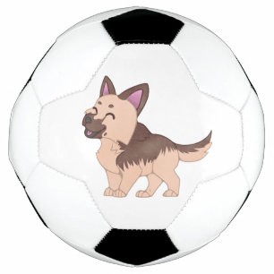 かわいいズジャーマンシェパードドッグ サッカーボール