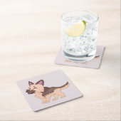 かわいいズジャーマンシェパードドッグ スクエアペーパーコースター (インサイチュ)