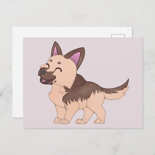 かわいいズジャーマンシェパードドッグ ポストカード (正面/裏面)