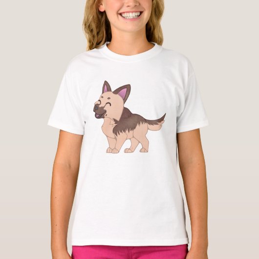 かわいいズジャーマンシェパードドッグ Tシャツ (正面)