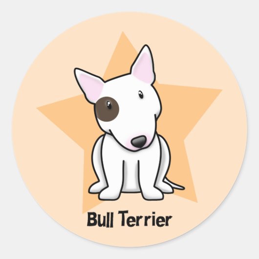 かわいいズスターアイスポットブルテリア ラウンドシール (正面)