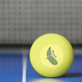 かわいいズッキーニのハッピーな漫画イラスト 卓球ボール (ネット)