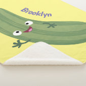 かわいいズッキーニhappy cartoonイラストレーション シェルパブランケット (3/4)