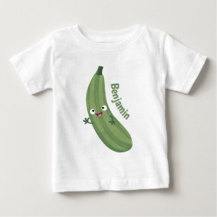 かわいいズッキーニhappy cartoonイラストレーション ベビーTシャツ