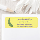 かわいいズッキーニhappy cartoonイラストレーション ラベル (インサイチュ)