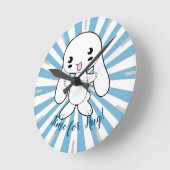 かわいいズバニーズハグカスタム ラウンド壁時計 (傾斜)
