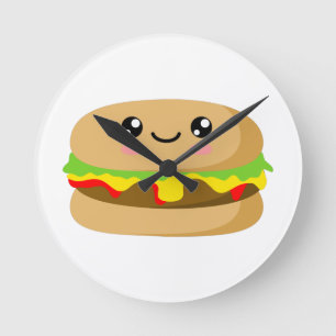 かわいいズバーガー ラウンド壁時計