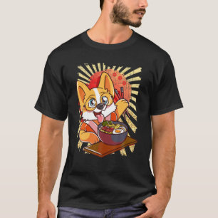 かわいいズパピーズラーメンボウルおもしろいアニメヌードルドッグ Tシャツ
