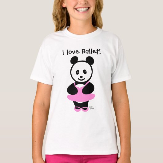 かわいいズパンダバレエダンサー Tシャツ (正面)