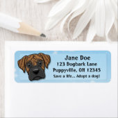 かわいいズブリンドルボクサー ラベル (インサイチュ)