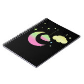 かわいいズムーンアンドクラウドパステルゴシックアート ノートブック (左側)