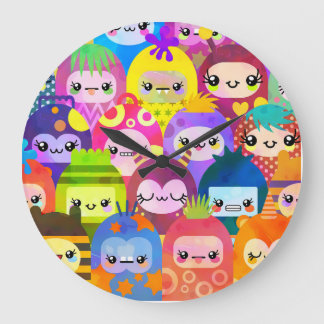 かわいいズリトルモンスターズベビー ラージ壁時計