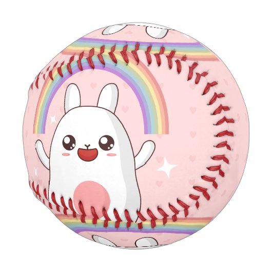 かわいいズレインボークリップアート 野球ボール (正面右)