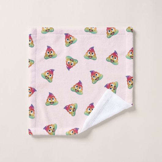 かわいいズレインボーユニコーンウンチ絵文字マジカルウンチ ウォッシュタオル (ウォッシュタオル)