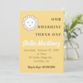 かわいいズOur Sunshine Girl's 1st Birthday 招待状 (スタンド正面)