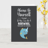 かわいいセイウスのカード　少年　海　クジラ　子供向け カード (黄色い花)