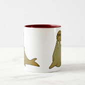 かわいいセイウチの漫画 ツートーンマグカップ (中央)