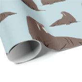 かわいいセイウチ柄 ラッピングペーパー (ロールコーナー)