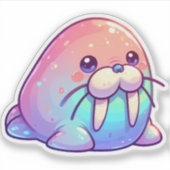 かわいいセイウチ スパンコール かわいい シール (正面)