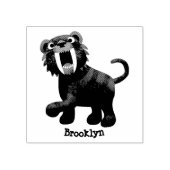 かわいいセイバー歯付きタイガーSmilodon漫画ゴムS ラバースタンプ (インプリント)