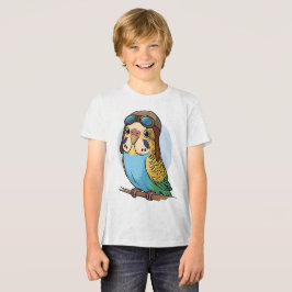 かわいいセキセイインコ - 愛らしいインコのイラスト トライブレンドTシャツ