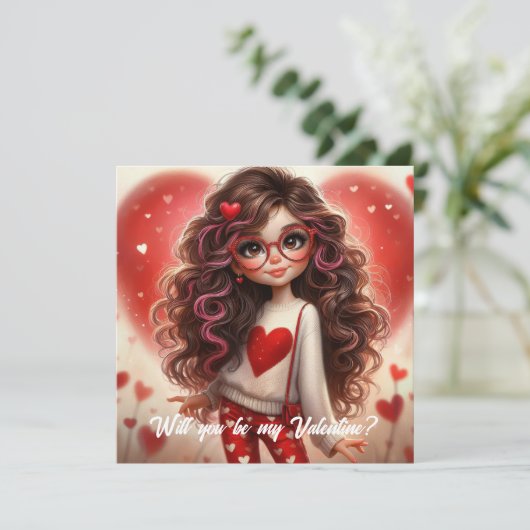 かわいいセクシーな女の子にバレンタインにしてもらおう シーズンカード (スタンド正面)