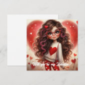 かわいいセクシーな女の子に私のバレンタインになって シーズンカード (正面/裏面)