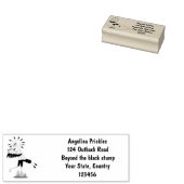 かわいいセクレタリー鳥がメモを書く漫画 ラバースタンプ (押印)