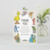 かわいいセサミストリートのキャラクターたちの誕生日おめでとう サンキューカード (スタンド正面)