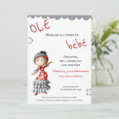 かわいいセビラナダンサースペインのベビーシャワー 招待状 (スタンド正面)