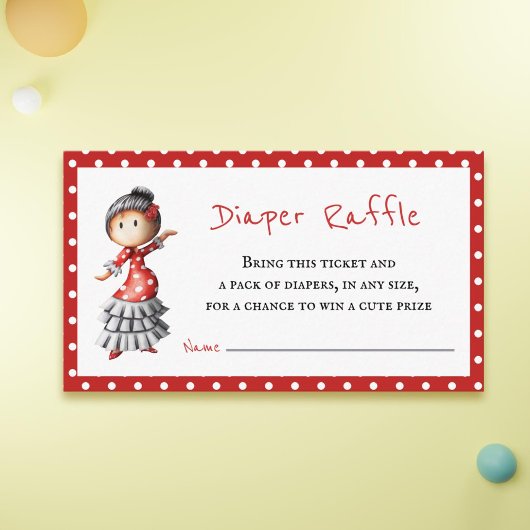 かわいいセビラナベビーシャワーおむつラッフル エンクロージャーカード