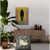 かわいいセピア灰色の足でペットモダンネコ クッション