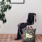 かわいいセピア灰色の足でペットモダンネコ クッション