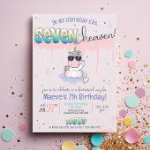 かわいいセブンは天国ユニコーン女の子7誕生日時代 招待状