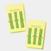 かわいいセロリのスティック3兄弟の漫画野菜 バッジ (表裏)