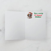 かわいいセントバーナードのクリスマス シーズンカード (内部)