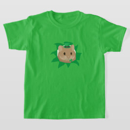 かわいいセントパトリックの日のハムスターが穴から顔を出す Tシャツ