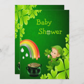 かわいいセントパトリックの日のベビーシャワー 招待状 (正面/裏面)
